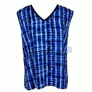 Bar lll Blue White Tank Layered Athletic Top M